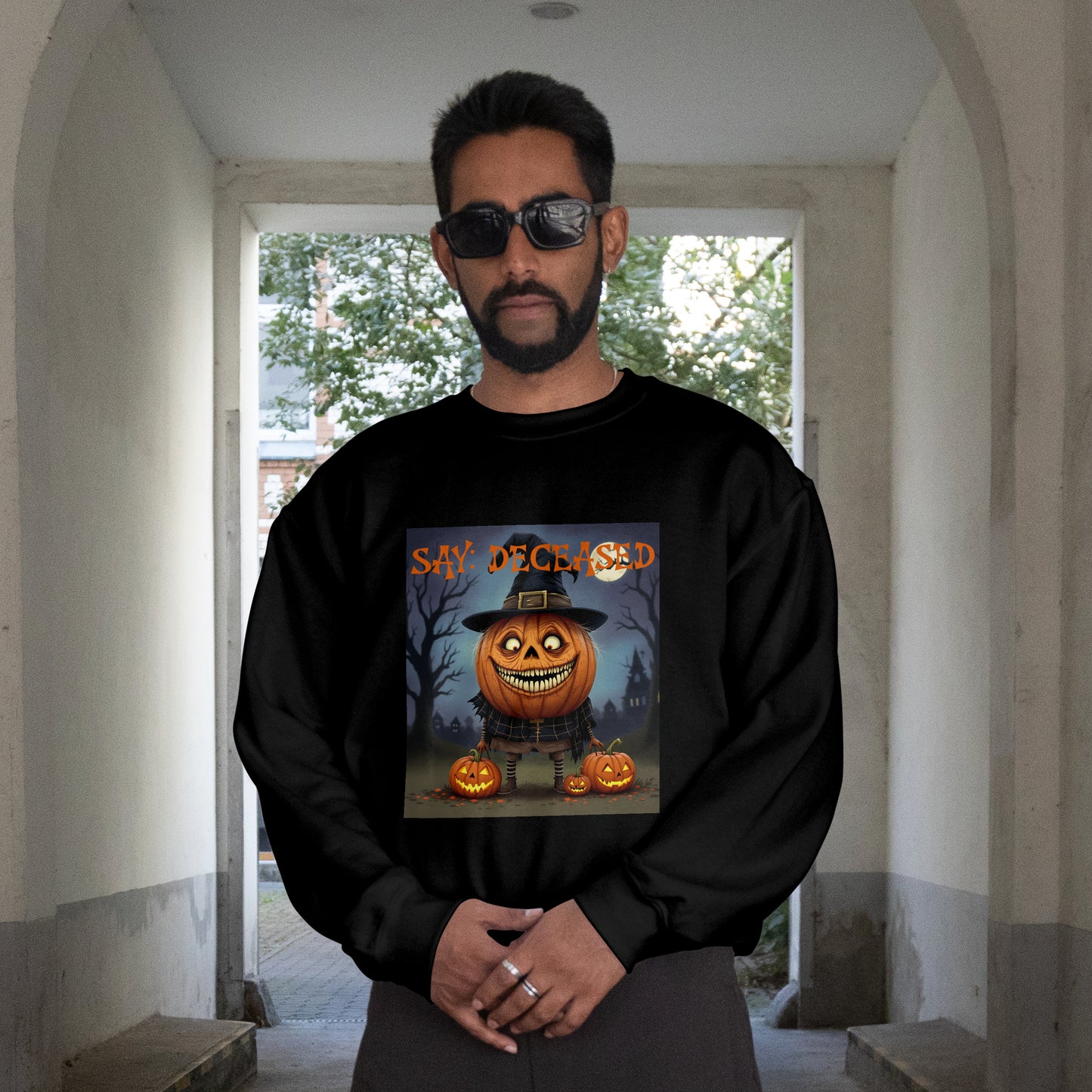 🎃 Halloween Kollektion „Say: Deceased“ – Unisex Sweater 👻