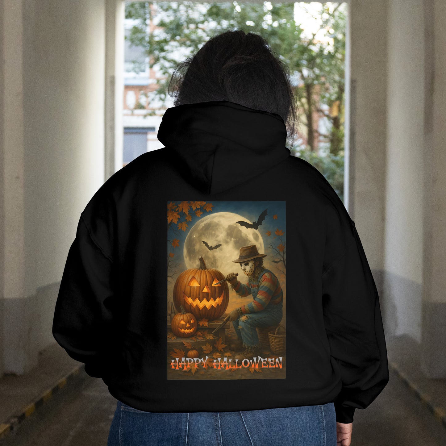 🎃 Halloween Hoodie „Happy Halloween – Pumpkin Carver“ 👻