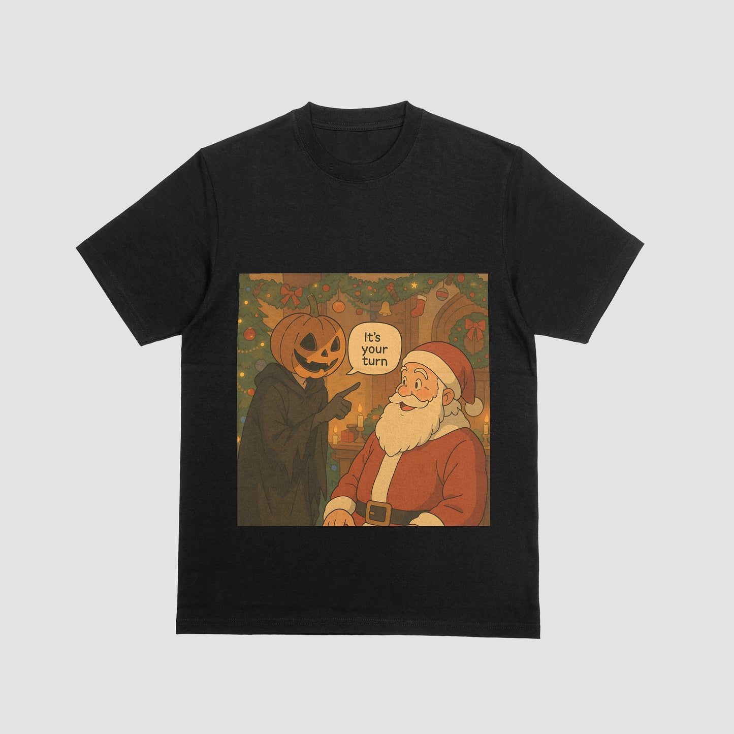 🎃✨ Halloween x Christmas T-Shirt „It’s Your Turn“ 🎅👻
